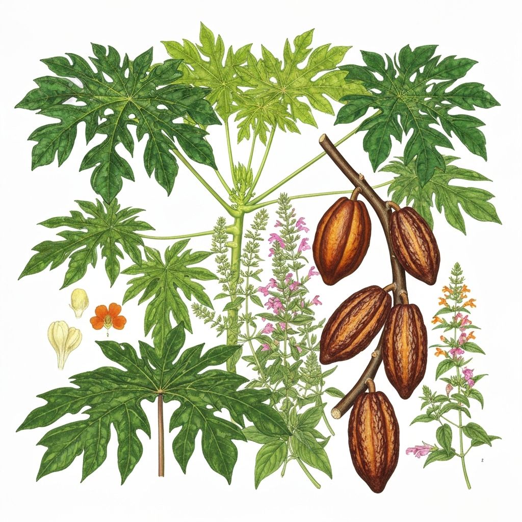 Mexican herbs and botanical elements